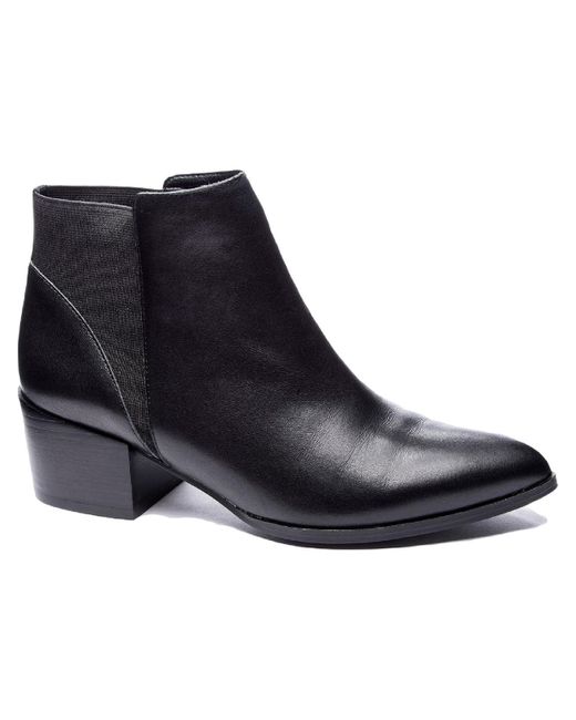 Chinese Laundry Finn Leather Ankle Chelsea Boots in Black | Lyst