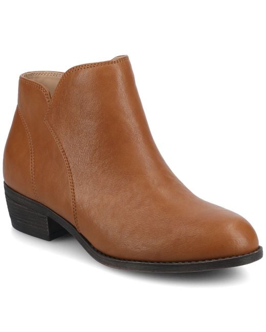 Journee Collection Brown Journee Solarah Pull-On Ankle Bootie