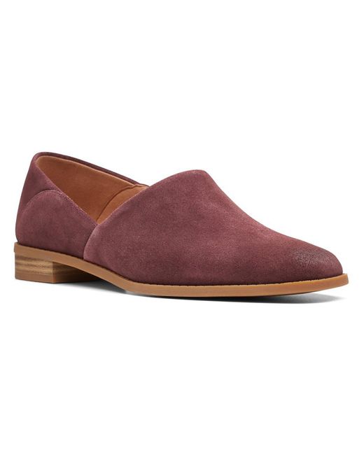 Clarks Red Pure Belle Cushioned Footbed Slip On Loafers