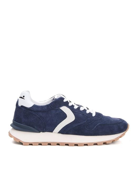 Voile Blanche Blue Paris Race Suede Sneakers for men