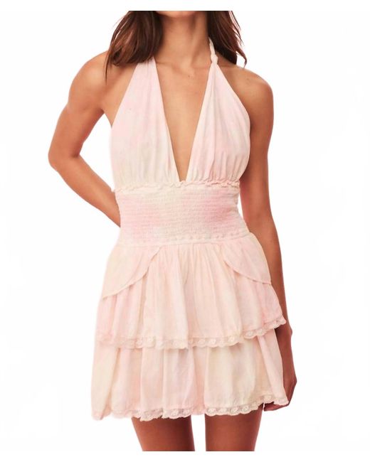 LoveShackFancy Women's Pink Deanna Tie-Dye Halter Mini Dress -  www.rajagirimanappuram.com