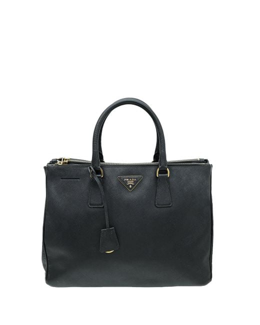 Prada Black Lux Galleria Large Tote Bag