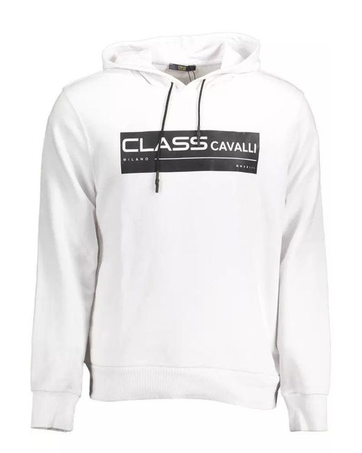 Class Roberto Cavalli Multicolor White Cotton Sweater for men