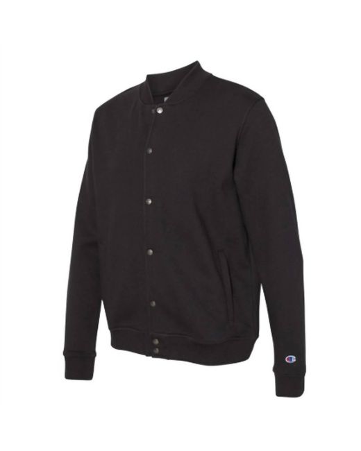 Champion Black Varsity Bomber Jacket for men