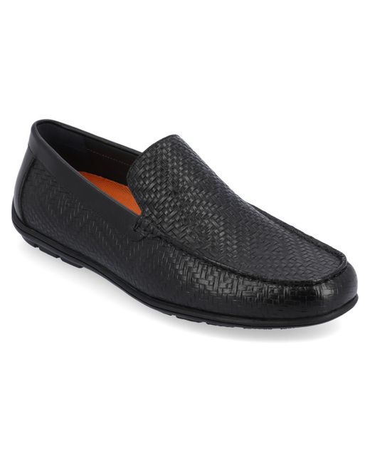 Thomas & Vine Black Carter Leather Round Toe Loafers for men