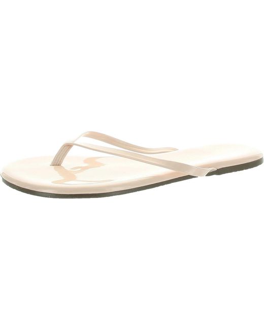 TKEES Black Glosses Solid Patent Leather Flip-Flops