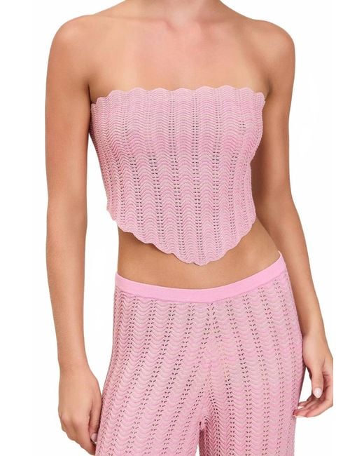 Devon Windsor Pink Georgia Strapless Knit Top