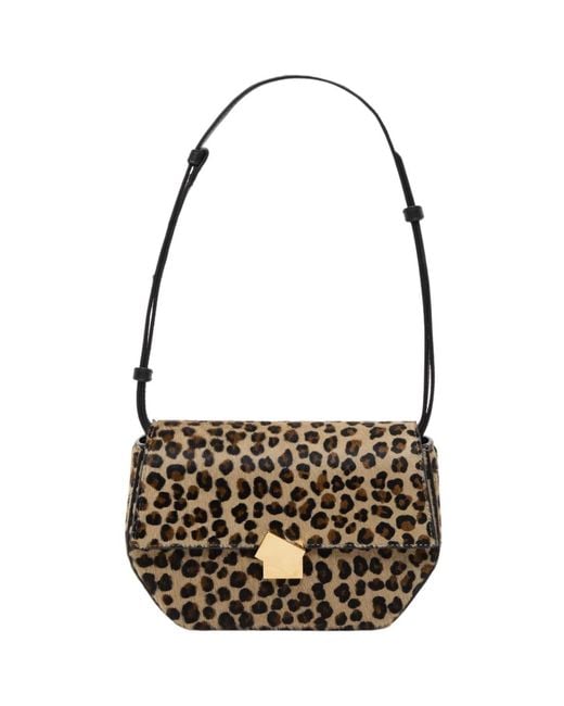 Closed Metallic Leopard Cowhide Bag