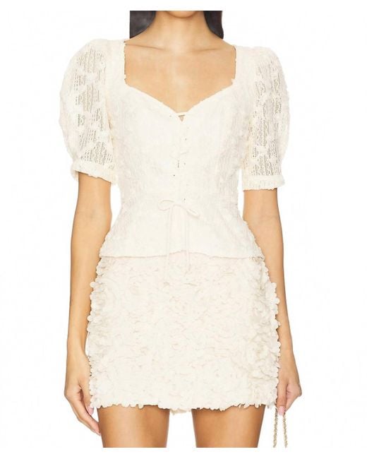 Astr White Cherian Floral Lace Top