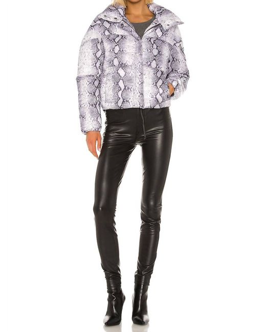 Apparis Gray Jamie Snake Print Puffer Coat