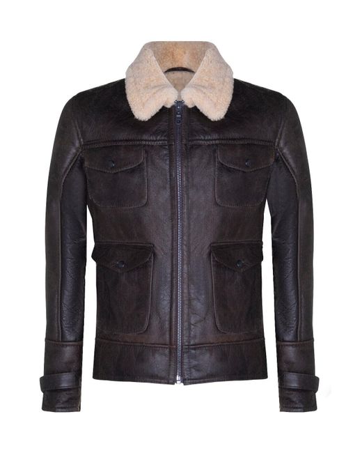 Infinity Leather Black Sheepskin Classic Safari Jacket-Arezzo for men