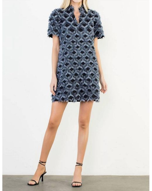 Thml Fringe Mini Dress in Blue | Lyst