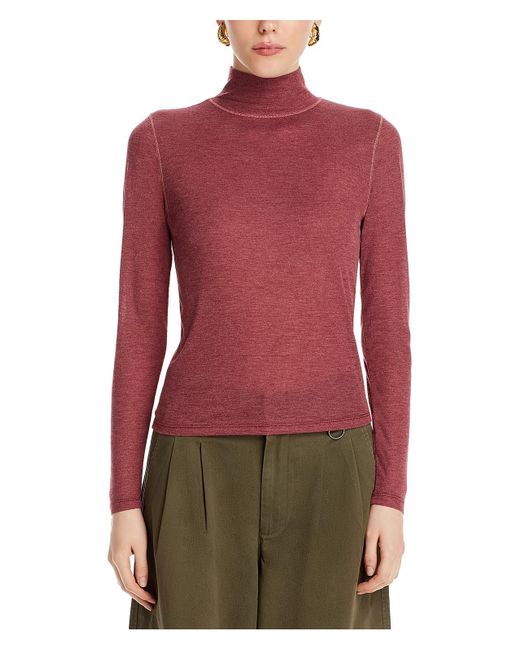 Madewell Red Mock Neck Long Sleeve Pullover Top