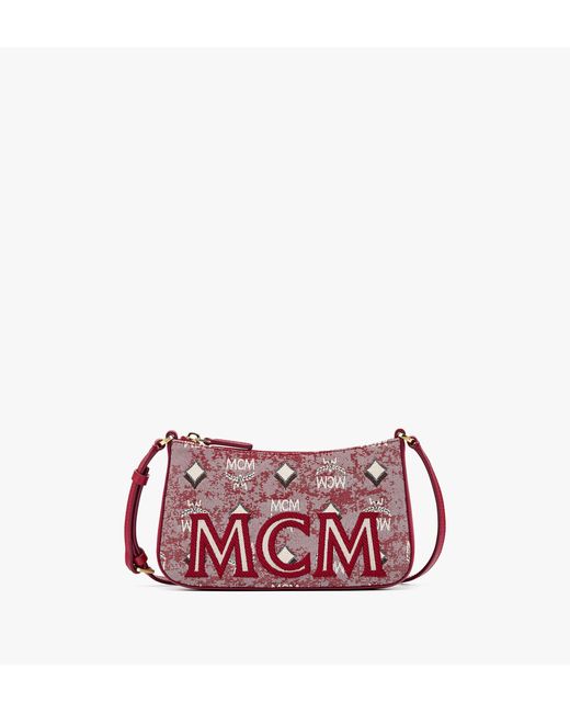 MCM Red Aren Shoulder Bag
