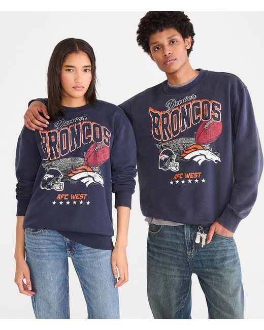 Aéropostale Blue Denver Broncos Stadium Crew Sweatshirt for men