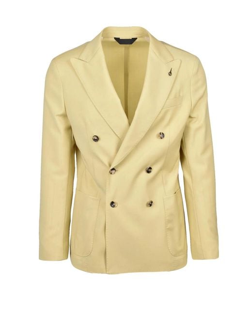 Paoloni Metallic Double-Breasted Virgin Wool Jacket for men