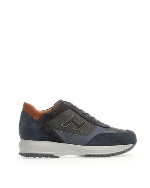 Hogan Gray Interactive Sneakers Suede And Fabric Spoiler Leather for men