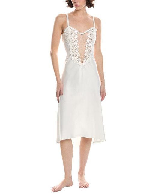 Flora Nikrooz White Solid Charmeuse Gown