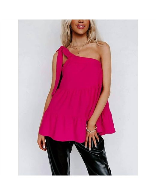 Eesome Pink One Shoulder Tank