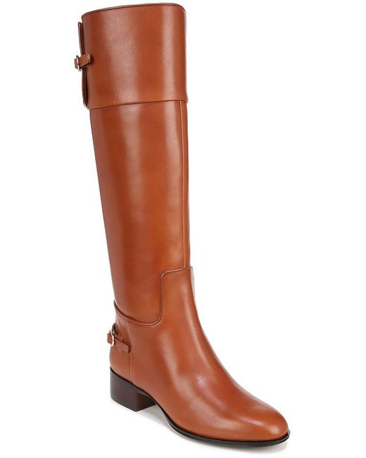 Franco Sarto Brown L Jazrin Leather Wide Calf Knee-high Boots