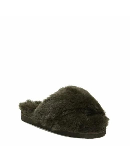 Sam Edelman Green Jeane Slipper 6 Faux Fur Comfort Slip-On Slide Khd754
