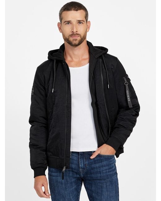 Guess Black Eco Sean Padded Jacket for men