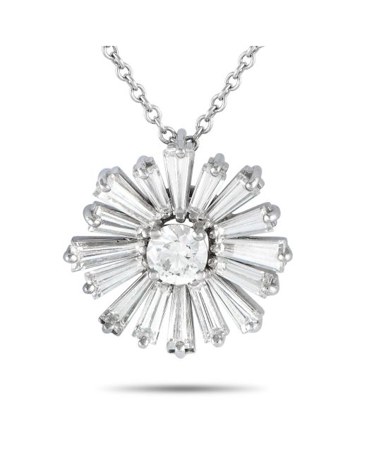 Harry Winston White Platinum 1.50ct Diamond Flower Pendant Necklace Hw25-103123