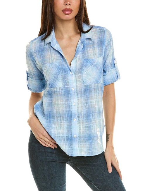 Bella Dahl Two Pocket Shirt in Blue Lyst