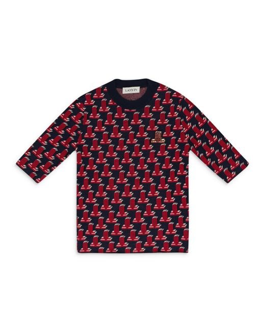 Lanvin Red 3D Jl Knit Ss T-Shirt