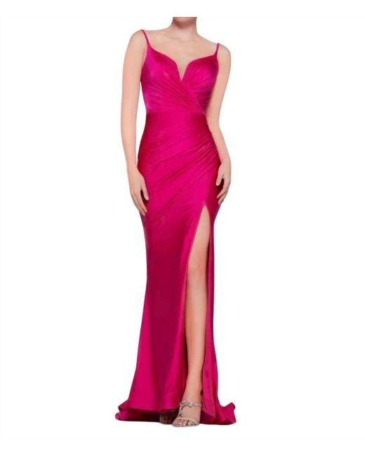 Colors Dress Pink Satin Lycra Gown