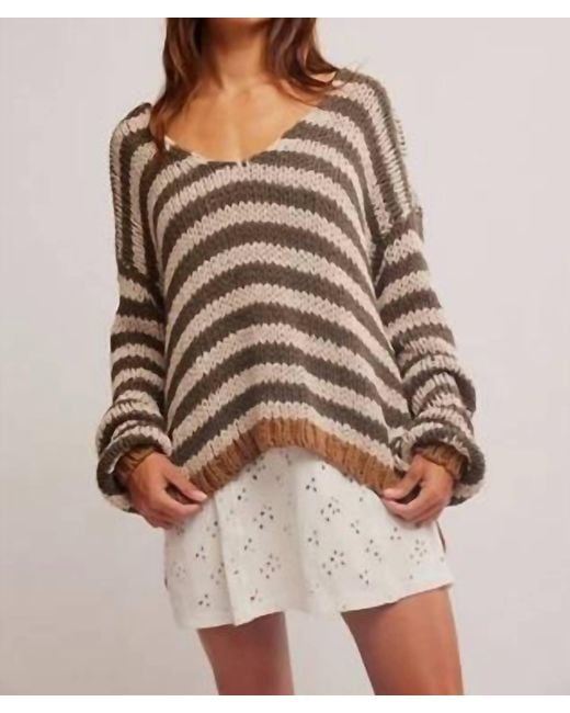 Free People Brown Portland Pullover Sweater