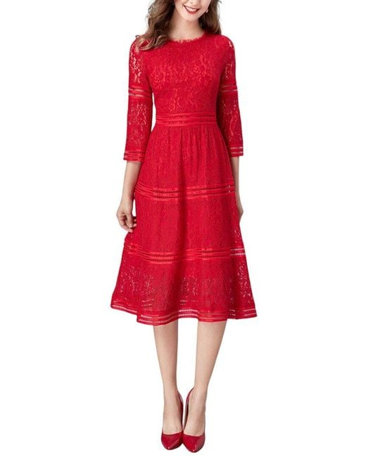 Adele Berto Red Midi Dress