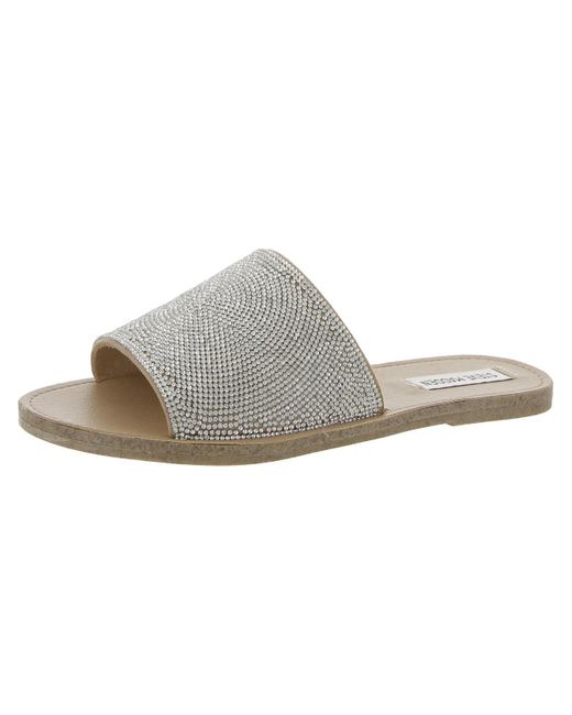 Steve Madden Gray Grace-r Slip On Embellished Slide Sandals