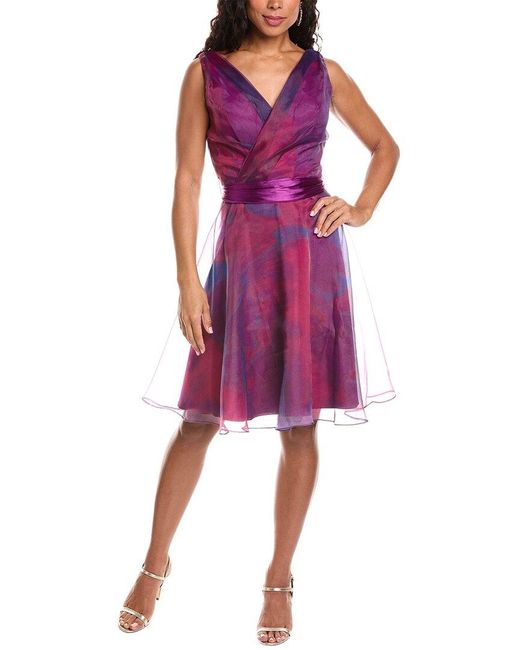 Rene Ruiz Purple Rene By Collection Organza Cocktail Dress