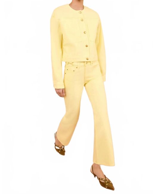 Ulla Johnson Yellow The Briar Collarless Denim Jacket