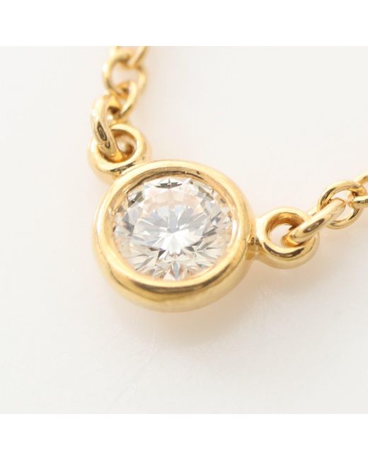 Tiffany & Co Metallic Visor Yard Elsa Peretti Necklace K18yg Diamond Yellow Gold