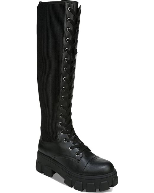 Circus by Sam Edelman Black Dinah Knee-high Tall Combat & Lace-up Boots