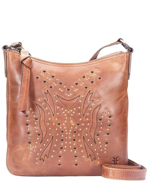 Frye Pink Shelby Studded Leather Swing Pack