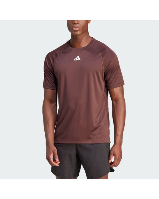 adidas Gym Heat Tee in Red for Men | Lyst