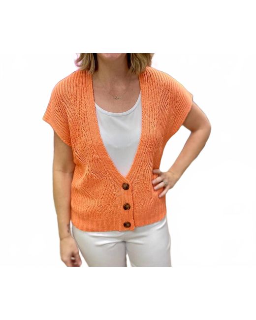 Marble Orange Three Button Cardigan