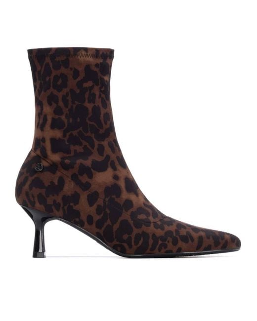 Xti Brown Stiletto Booties By