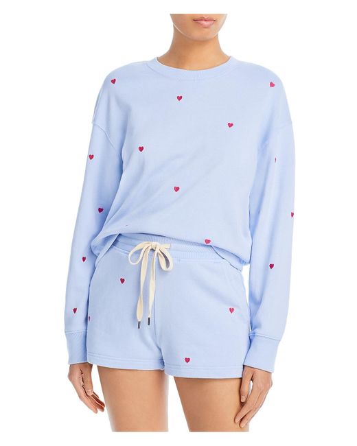 Rails Blue Embroidered Cotton Pullover Sweater