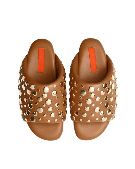 Simon Miller Brown Studded Bubble Slide Slipper
