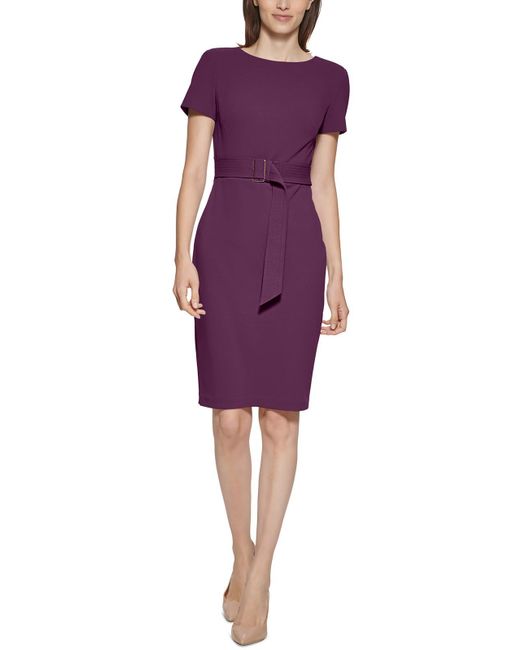 Calvin Klein Purple Business Midi Sheath Dress