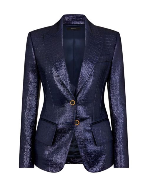 Tom Ford Blue Croc Embossed Jacket