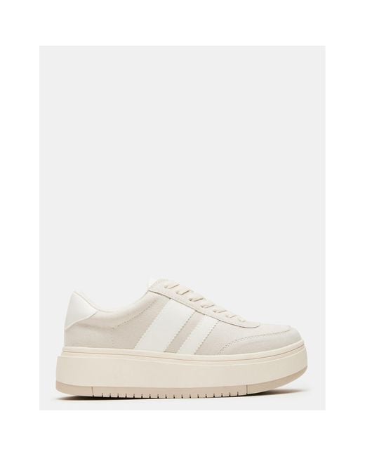 Steve Madden Platform Lace-Up Sneakers in White | Lyst
