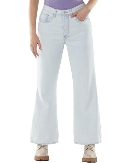 7 For All Mankind Blue High-rise Light Wash Flare Jeans