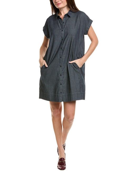 Eileen Fisher Blue Petite Shirt Dress