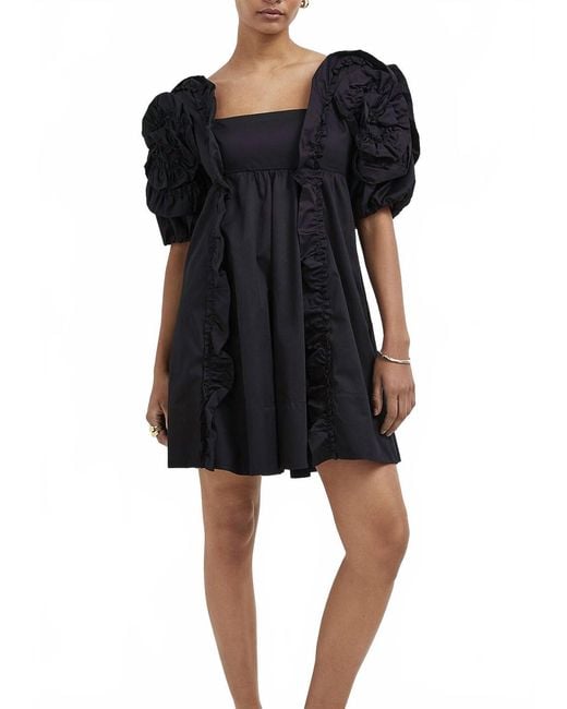 farm rio black mini dress Latina Scarf Black Mini Dress by Farm Rio main image 0