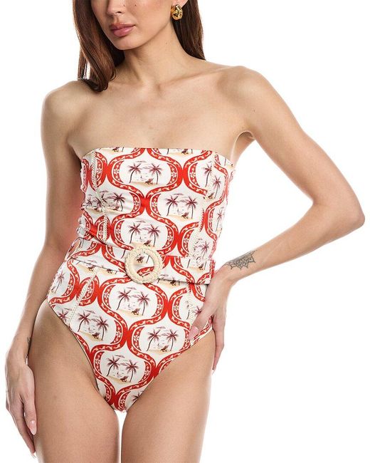 Farm Rio Pink Strapless One-Piece